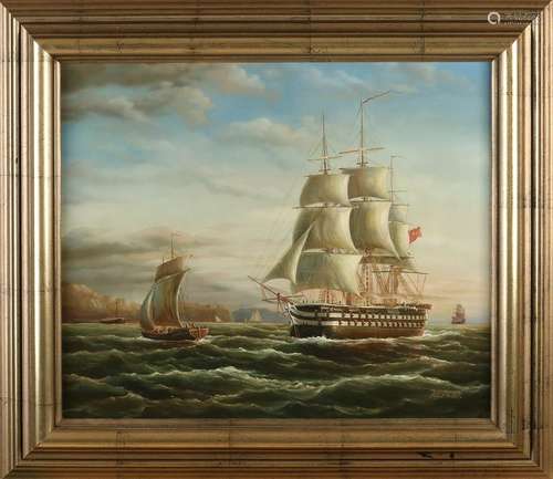 Veldman. Dutch 17th - 18th century frigate at sea. Oil