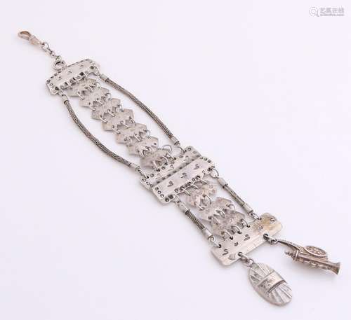 Special silver watch chain, 835/000, with