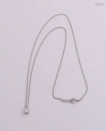 Stunning platinum necklace and pendant, 950/000, with