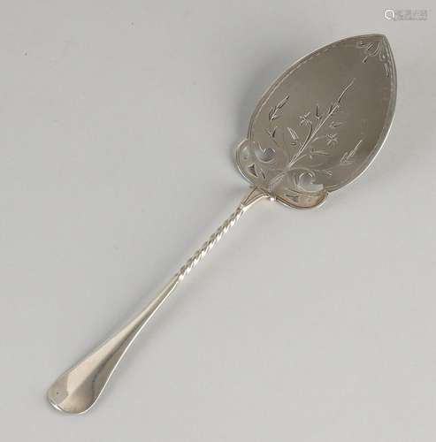 Silver shovel, 833/000, with a partially twisted