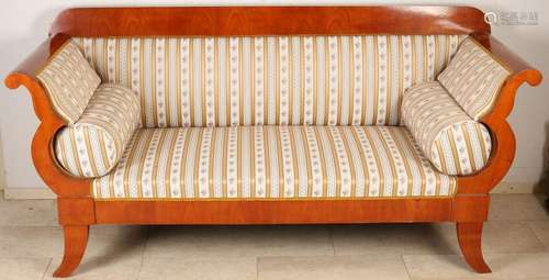 German cherry wood sofa in Biedermeier style. In