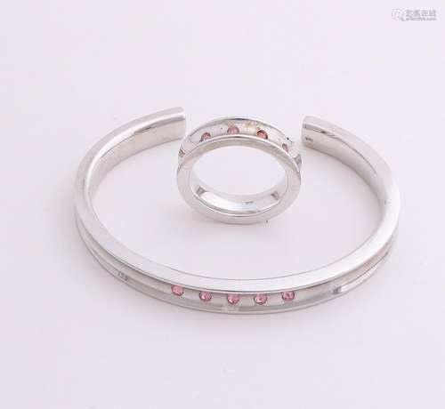 Silver bracelet or ring, 925/000, a clamping band, and