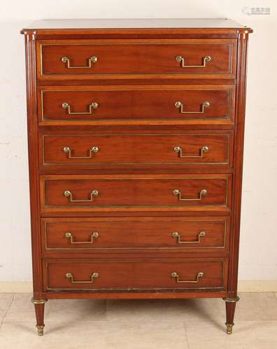 French antique mahogany chiffoniere with bronze