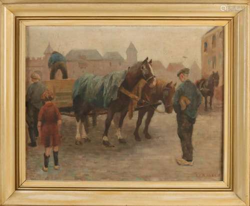 D.C.R. Heeck. Approximately 1930. Horse carts with