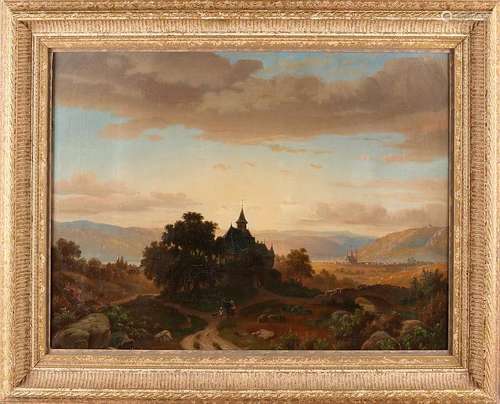 Unsigned. 19th century. German landscape with building