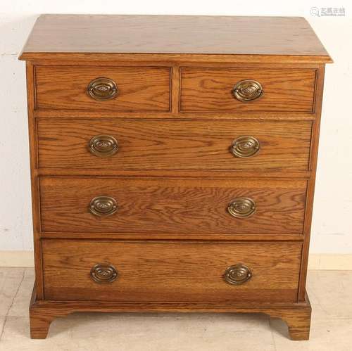 English oak dresser with four drawers and brass