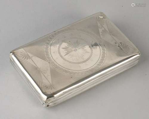 Silver tobacco box, 833/000, rectangular model with