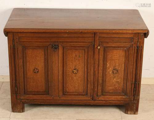 17th Century Dutch oak blanket chest. Converted with