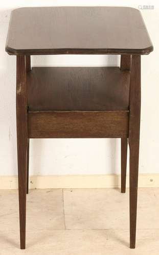 Antique oak side table with floor. Approximately 1920.