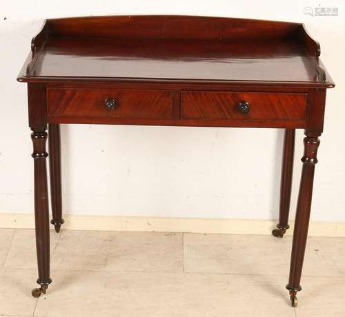 19th Century English mahogany vanity with drawer. Size: