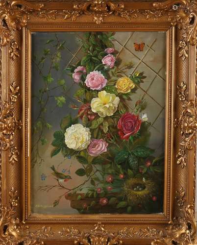 Christiaan Pride. Dutch School. Still life with roses