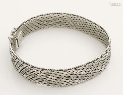 Silver bracelet, 925/000, braided model with beads