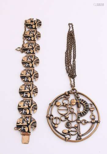 Two bronze jewelry Jorma Laine, a large openwork