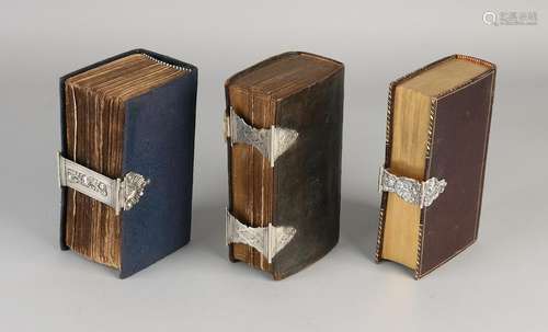 Three Bibles with silver clasp, 833/000. Bible with