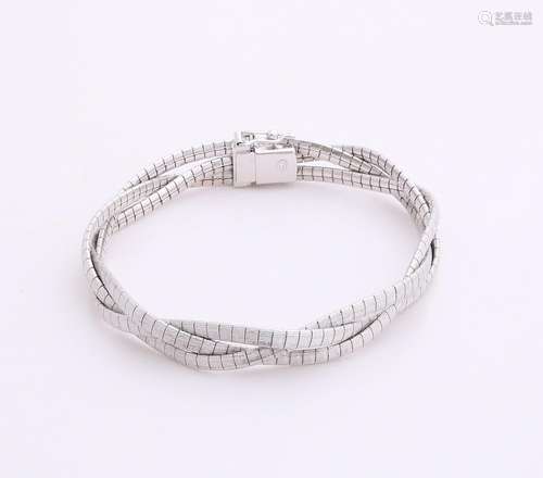 Silver bracelet, 800/000, woven matt links. Equipped