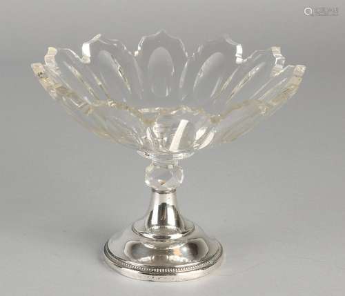 Antique cut crystal candy dish with almond sharps and