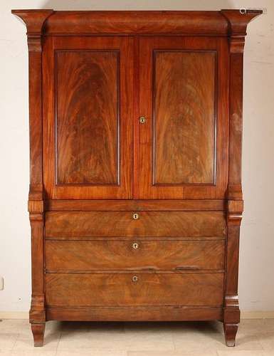 Dutch mahogany Empire cabinet. Circa 1820. Tight model,