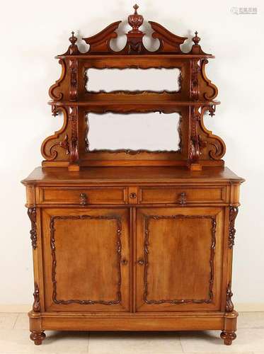 Dutch mahogany cabinet bearing surface with floral