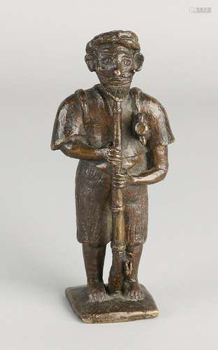 It is unclear signed bronze figure. 20th century. Arab