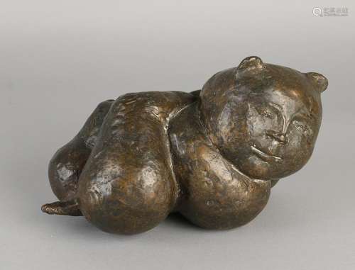 Bronze Botero-like cat. Unsigned. Second half 20th