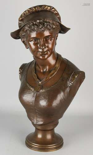 Large antique bronze bust by Leon Spilliaert. 1881 -