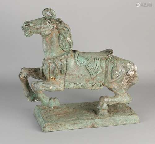 Chinese cast bronze horse in Tang Dynasty style. 20th