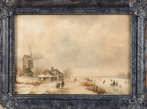 Unclear signed. Dutch School. 19th century. Dutch