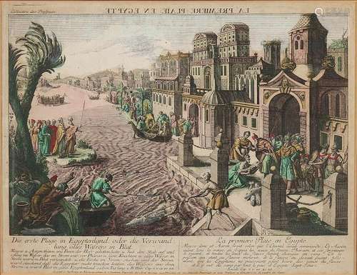 17th - 18th Century hand colored engraving. Die erste