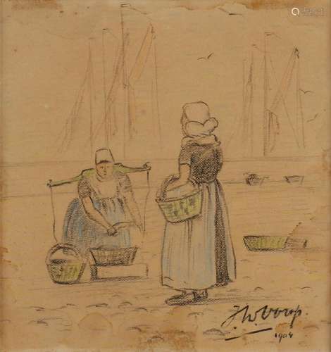 Jan Toorop. 1904. 1858 - 1928. Fishermen's wives on the