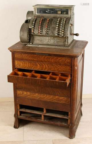 Antique American National checkout with original oak