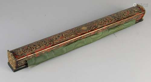 19th Century boulle holder with turtle + roller blind.