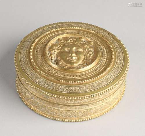 Heavy brass plated lid box. 19th century. Women