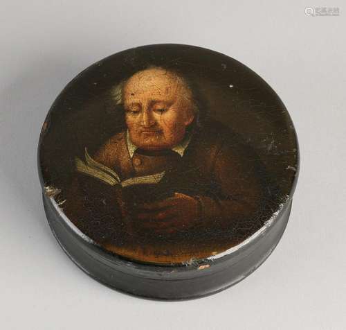 19th Century European lacquer box with portrait of