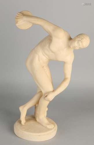 Composite Fig. Discus Thrower. 20th century. Alabaster