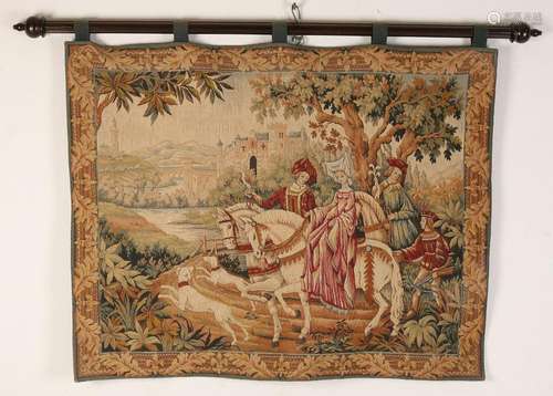 Old / antique tapestry wall hanging with medieval