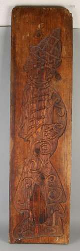 Large antique pine plank gingerbread. 19th century.