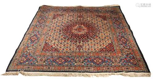 Large multi-colored fine-knotted Persian rug with