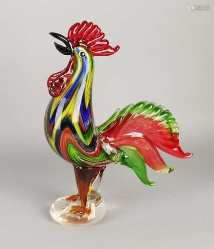 Large Murano-style glass cock. 21st century.