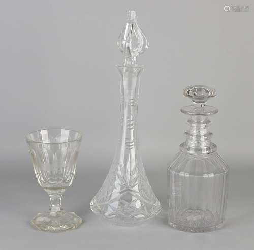 Three times old / antique crystal glass. Comprising: