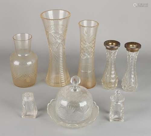 Eight times old / antique crystal. Consisting of three