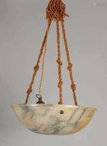 Art Deco alabaster lamp. Circa 1930. Size: 13-35 cm. In