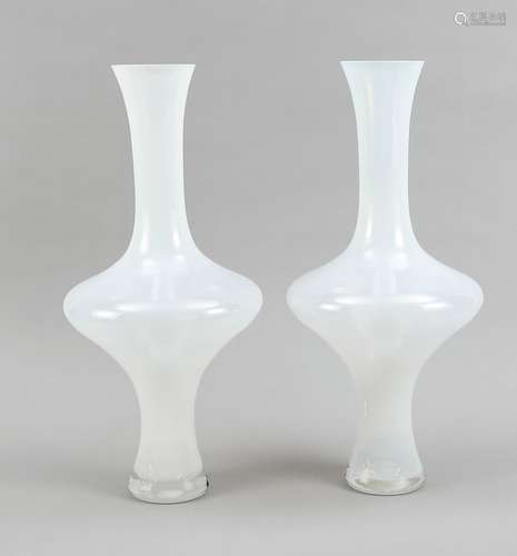 Two large contemporary smoked glass vases with