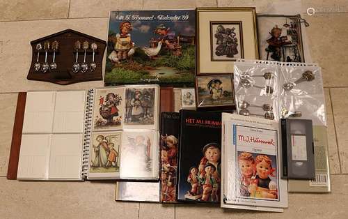 Box with a variety of Hummel items. Include: Folder