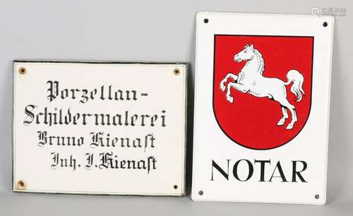 Two old / antique signs. Germany. One time enamel,