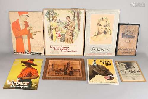 Eight old advertising posters. Comprising: Marco Polo