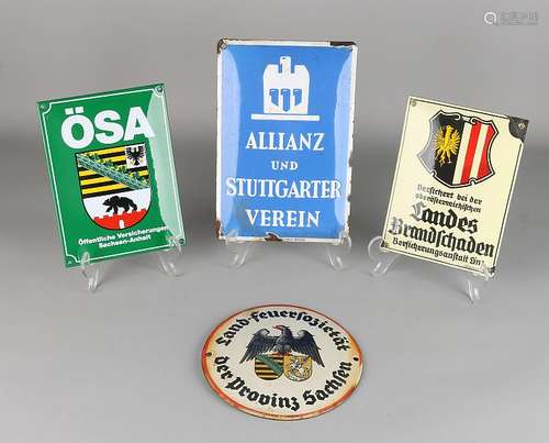 Four enamelled signs. 20th century. Comprising: Landes