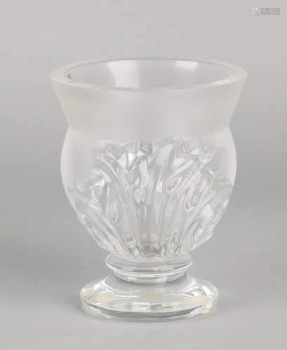 Old French Lalique crystal vase. 20th century. Size: H