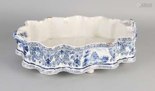 18th Century Delft Fayence fruit bowl with molded rim.