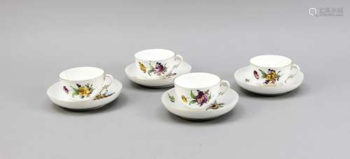 Four times antique German Nymphenburg porcelain.