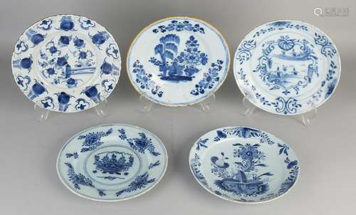 Five pieces of 18th century Delft Fayence signs.